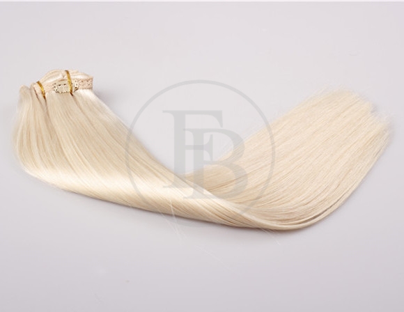 Platinum Blonde #60 Clip in Extension Hair Extensions Clip in Human Hair 
