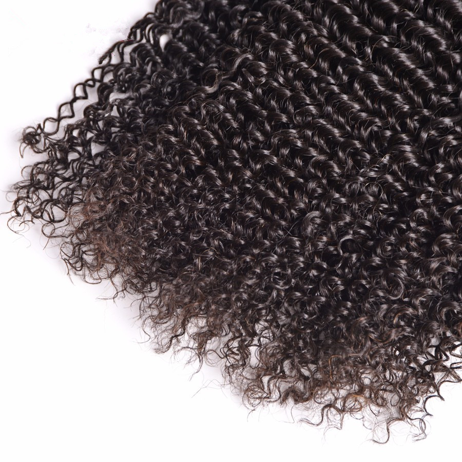 Kinky Curly Human Hair Weave Unprocessed Brazilian  Virgin Hair