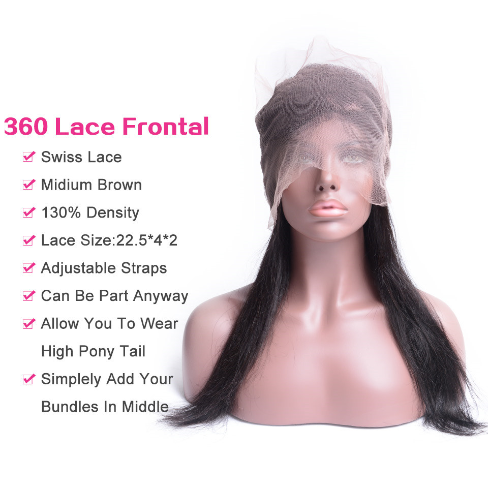 Straight Hair 360 Swiss Lace Closure