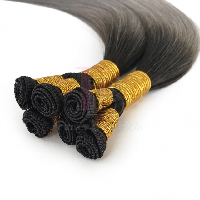 #T1B-grey Ombre Hand Tied Weft