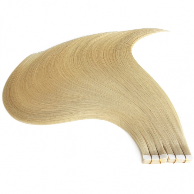 #613 Platinum Blonde tape in hair