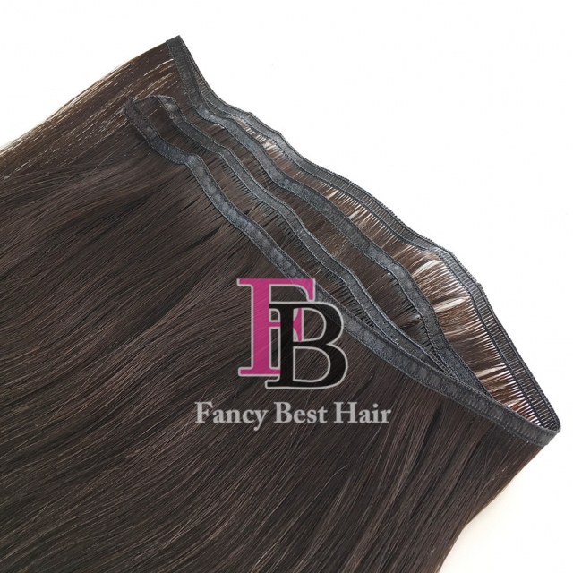 #2 Darkest Brown Flat Weft Hair Extensions
