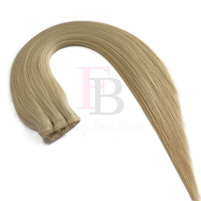 #22 Light Ash Blonde Flat Weft Hair Extensions