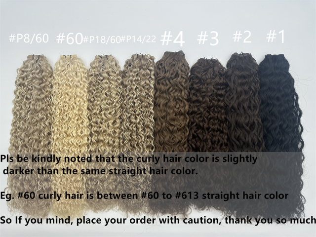 Curly --- #P18/60 Hand Tied Weft